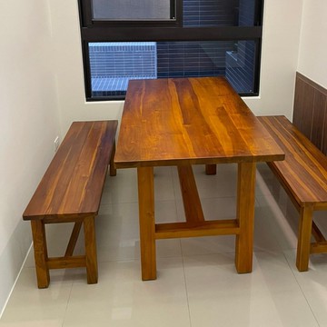 【吉迪市100%全柚木家具】KLF-05A 柚木長椅凳 長凳 板凳 餐椅