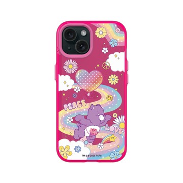 iPhone 15 Clear 粉漾桃 - Care Bears - 翱翔天際