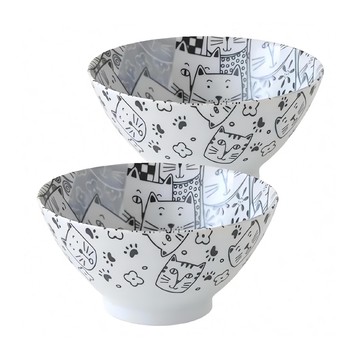 JUST HOME 日本製貓咪家族  多色  麵碗  1組