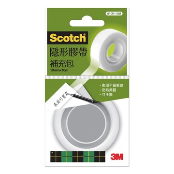 3M Scotch隱形膠帶補充包/810R-10M/19mmx10M/透明袋
