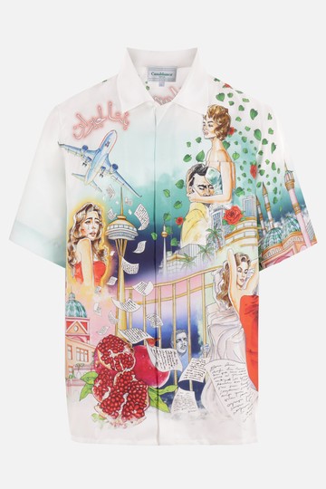 CASABLANCA La Liaison silk bowling shirt Man