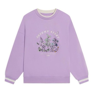 (WMNS) Li-Ning Floral Embroidered Logo Sweatshirt 'Purple'