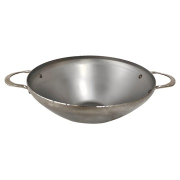 de Buyer 畢耶 原礦蜂蠟系列 雙握耳中華鐵炒鍋  32cm  1個