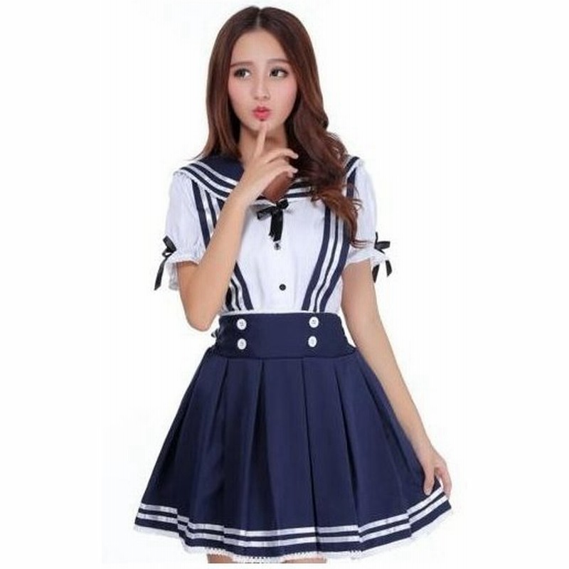 レディースセーラーワンピース 半袖 セーラー襟 リボン フレア学院風コスプレ夏 ロリータ森ガール 海軍風 コスプレ衣装 コスチューム 通販 Lineポイント最大get Lineショッピング