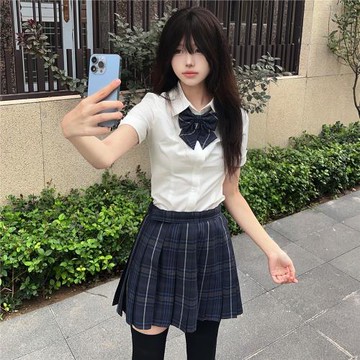 花千豬原創 小泉中襯衫     校供感收腰白色長短袖jk制服短款上衣