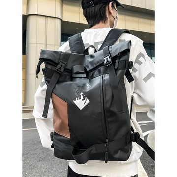 機能潮牌雙肩包男大容量旅行包大學生高中生書包男生工裝運動背包