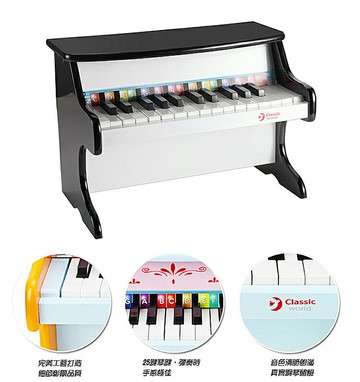 【德國 classic world 客來喜經典木玩】黑色木製鋼琴