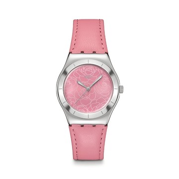 【swatch】 Irony 金屬系列手錶 PINK PETAL PROMISE 山茶花 (33mm) (YLS234)