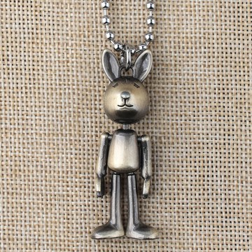 明星同款項鏈女 兔子吊墜設計ins女嘻哈網紅潮超火毛衣鏈情侶款
