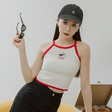 CC.DAILY-撞色削肩狗狗背心-女【H2CO187】