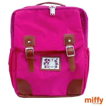 【Miffy 米飛】護脊超輕巧雙層書背包(桃)