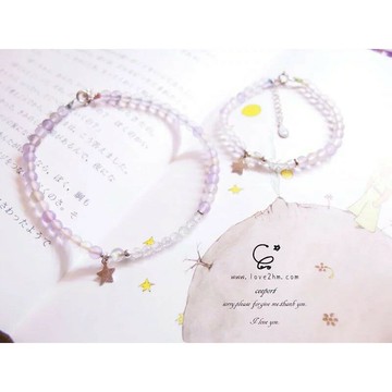 星河漫漫/紫黃晶/鋯石/拉長石/水晶手鍊/925純銀 /[晶晶工坊-love2hm]