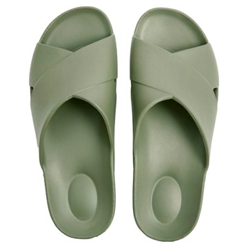 HOLA 和樂家居 伊登足弓支撐EVA拖鞋 交叉 L  27.5cm  軍綠色