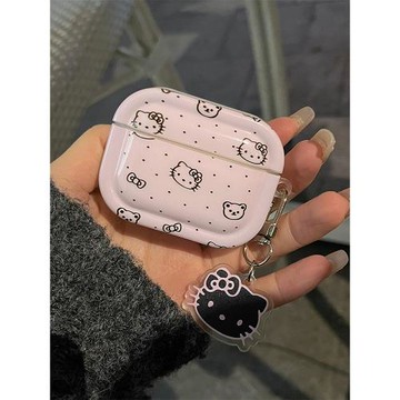 粉色kitty貓適用airpods4保護套蘋果耳機套airpods3硅膠軟殼airpodsPro2代第三代可愛Pro2二代少女藍牙耳機盒