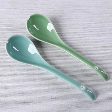 淘青瓷調羹陶瓷勺子家用湯匙蓮花小湯勺大湯勺酒店餐具創意擺臺