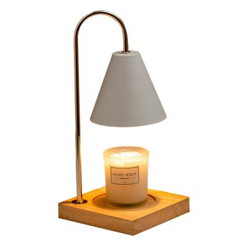 原木融蠟燈 調光款 15*15*38cm 金屬+原木  白色