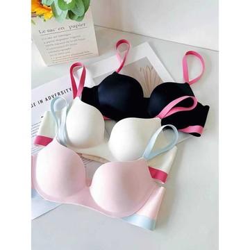 🚀虧本到貨🚀日本🇯🇵 純欲性感無痕拼色內衣女收副乳防下垂小胸聚攏上托無鋼圈美背文胸
