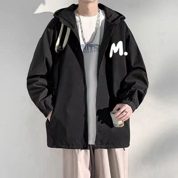 2025新款衝鋒衣男士連帽夾克春秋季保暖戶外休閒防風外套男裝 連帽外套 美式外套 衛衣外套