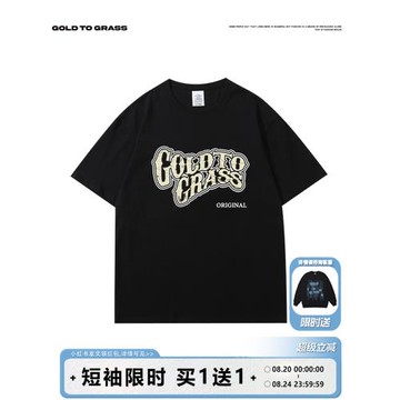 gtg原創美式街頭vintage復古圖案印花短袖t恤男寬松字母體恤上衣