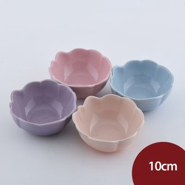 Le Creuset 花瓣系列 花瓣碗組 餐碗 湯碗 碗公 10cm 4入 雪紡粉/海岸藍/蜜桃橙/藍鈴紫
