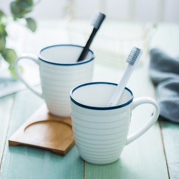 簡約陶瓷漱口杯套裝洗漱杯情侶杯牙缸水杯杯子創意家庭刷牙杯