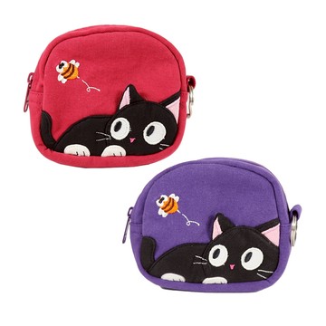 【Kiro貓】小黑貓  雙層 零錢包【820536】