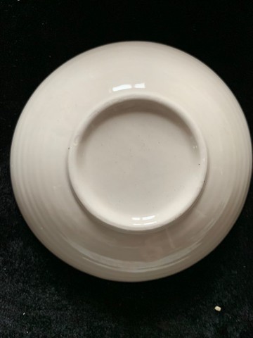 米黃色藍點小飯碗墨池直徑14厘米高4厘米骨碟陶瓷餐盤特貨熱銷品