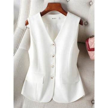 清倉虧本單排扣V領馬甲女士2025春秋新款設計感職場氣質馬夾顯瘦