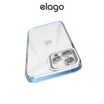 [elago] Hybrid 天峰藍色透明手機保護殼 (適用 iPhone 13 Pro / Pro Max)