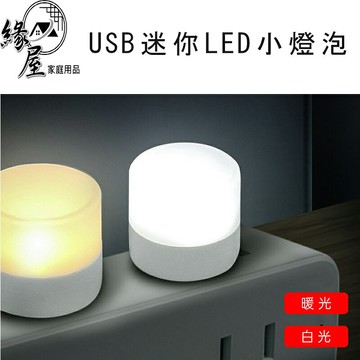 USB迷你LED小燈泡1顆【緣屋百貨】天天出貨 USB LED 燈 迷你LED小燈泡 小燈泡 白光 暖光