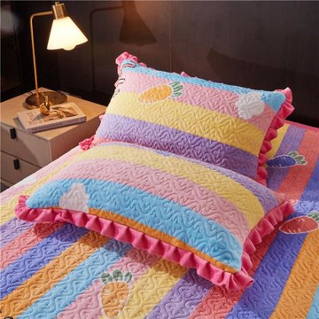 牛奶新款合格品絨裝夾棉加厚枕芯套秋冬法萊絨保暖枕頭水晶絨冬季