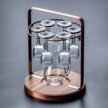 酒杯架 白酒杯架創意子彈杯酒架酒柜木質懸掛倒掛杯架家用小酒杯吊掛架