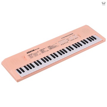 61鍵電子琴迷你琴鍵帶麥克風雙供電模式USB供電或電池 3*AA電池出貨不帶 BF-6138 粉色