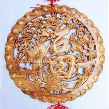 【桃木福字掛擺件-福字40-直徑39cm-1塊/組】肥城天然桃木掛件四季福旺家祈福家居飾品玄關掛件多款可選-30041