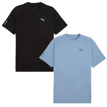 Puma 短袖上衣 男裝 落肩 棉質 黑/藍【運動世界】68459801/68459834