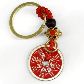 【吉祥開運坊】山鬼八卦【防陰煞 保平安 外圓內方古錢造型山鬼八卦鑰匙圈 後天八卦】開光 擇日