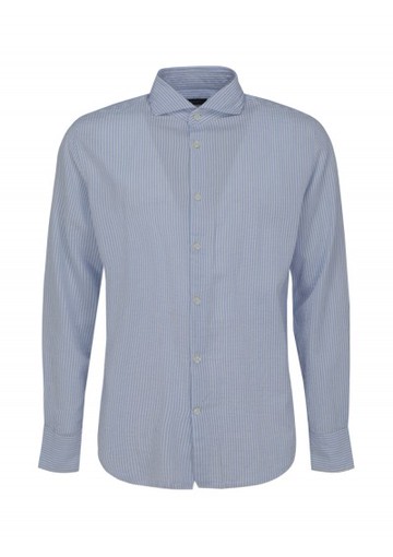 Deperlu - Seersucker Shirt - Mens - Blue