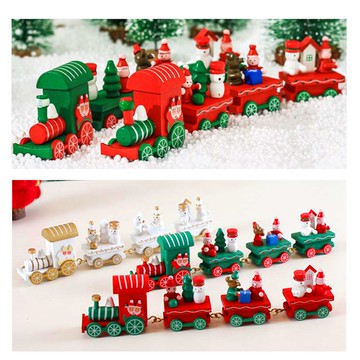 摩達客 耶誕木質小火車（紅色款）-聖誕禮物擺飾兒童玩具