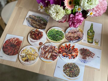 台灣食物 下酒菜 吸水杯墊 陶瓷 台灣製