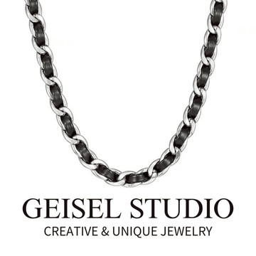 【GEISEL】古巴皮繩鍊 不鏽鋼項鍊 手鍊 毛衣鍊 嘻哈項鍊 中性項鍊(B-093)