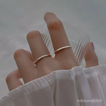 💕限時下殺💕戒指999純銀素圈男女極細對戒尾戒不掉色簡約百搭超細送禮物正品