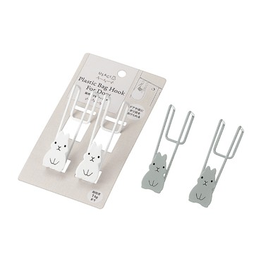 asdfkitty*日本 ECHO 兔子門掛式塑膠袋掛勾-2入-耐重1KG-顏色隨機-日本正版商品