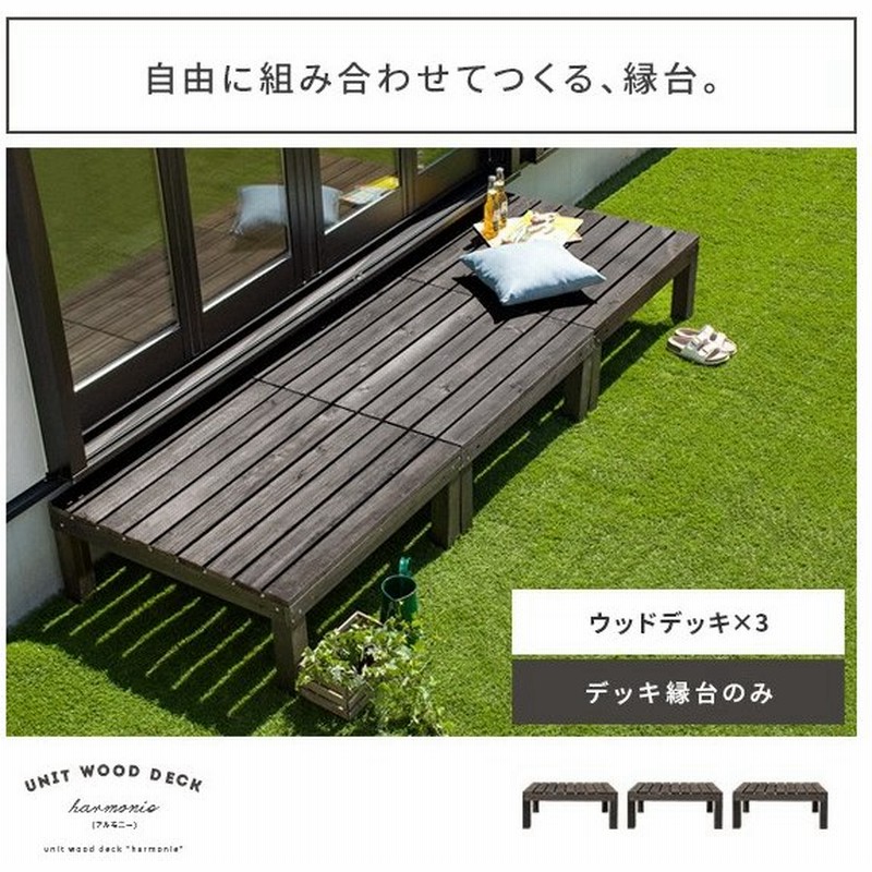 縁台 木製 おしゃれ 縁側 ウッドデッキ セット 90 90 天然木 ガーデンベンチ 木製デッキ縁台 庭 ベランダ ガーデン 90cm幅 ウッドデッキ 3セット販売 通販 Lineポイント最大0 5 Get Lineショッピング