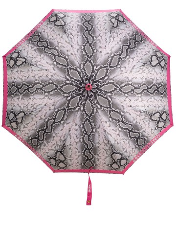 Moschino - logo-edge snakeskin-print umbrella - unisex - Polyester - One Size - Pink