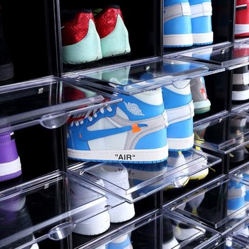 8只裝aj磁吸鞋盒球鞋收納盒箱高端展示防氧化塑料鞋墻亞克力透明