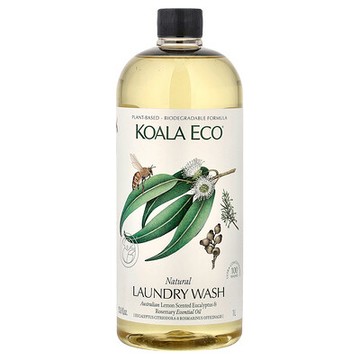 Koala Eco, 天然洗衣液，澳大利亞檸檬香桉樹迷迭香精油，33.8 液量盎司（1 升）