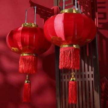 新年春節中國風過年傳統燙金大紅燈籠結婚慶喬遷之喜戶外防水宮燈