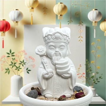 禪風設計 佛藝新美學 精油香氛擴香 淨念吉祥之財神爺中盤套組