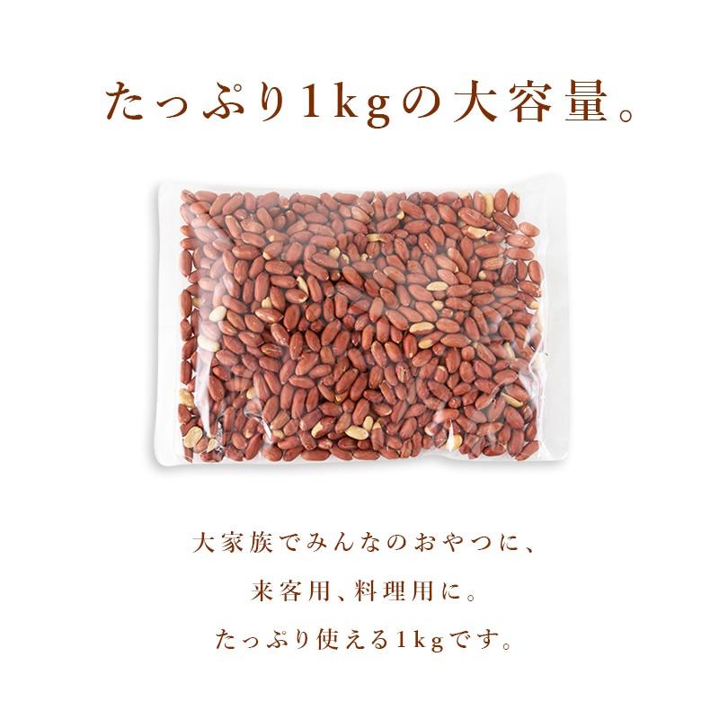 ピーナッツ 落花生 皮付き 素焼き 送料無料 塩味 900g チャック付き袋