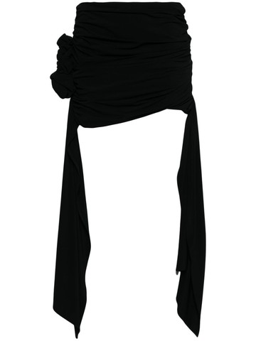 Magda Butrym - draped asymmetric mini skirt - women - Elastane/Viscose - 34 - Black